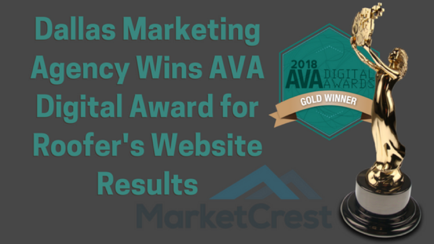 Dallas Marketing Agency Wins AVA Digital Award for Roofer\u2019s Website