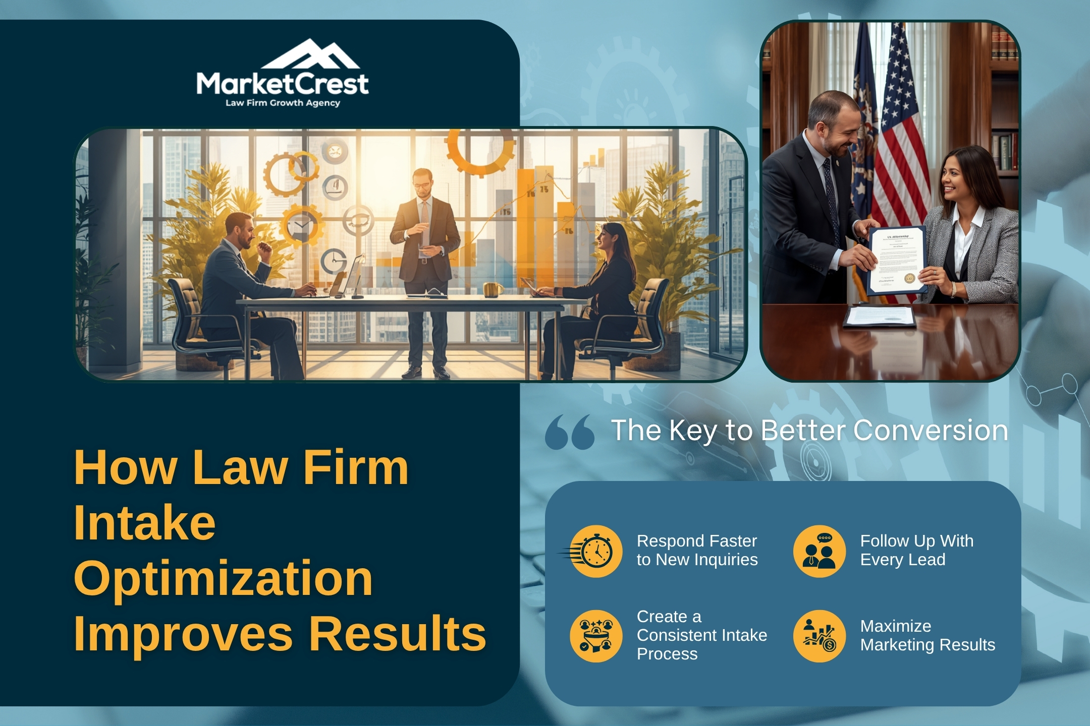 Law Firm Intake Optimization - How Law Firm Intake Optimization Improves Results - MarketCrest