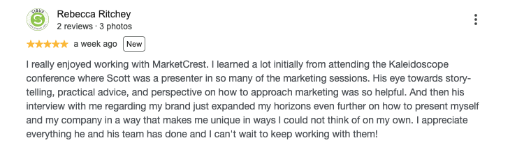Brand Story Audit Review from Rebecca Ritchey